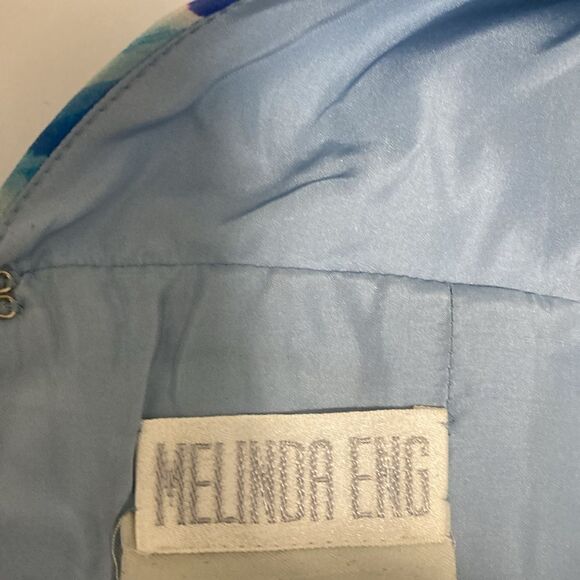 Melinda Eng Floral Printed Sleeveless Dress in Blue/Purple. Sample Size Small. - Picture 6 of 6